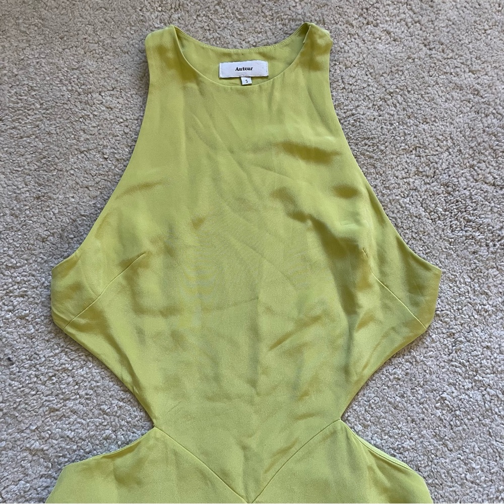 Auteur silk Zippora dress green open back size s - Picture 14 of 15